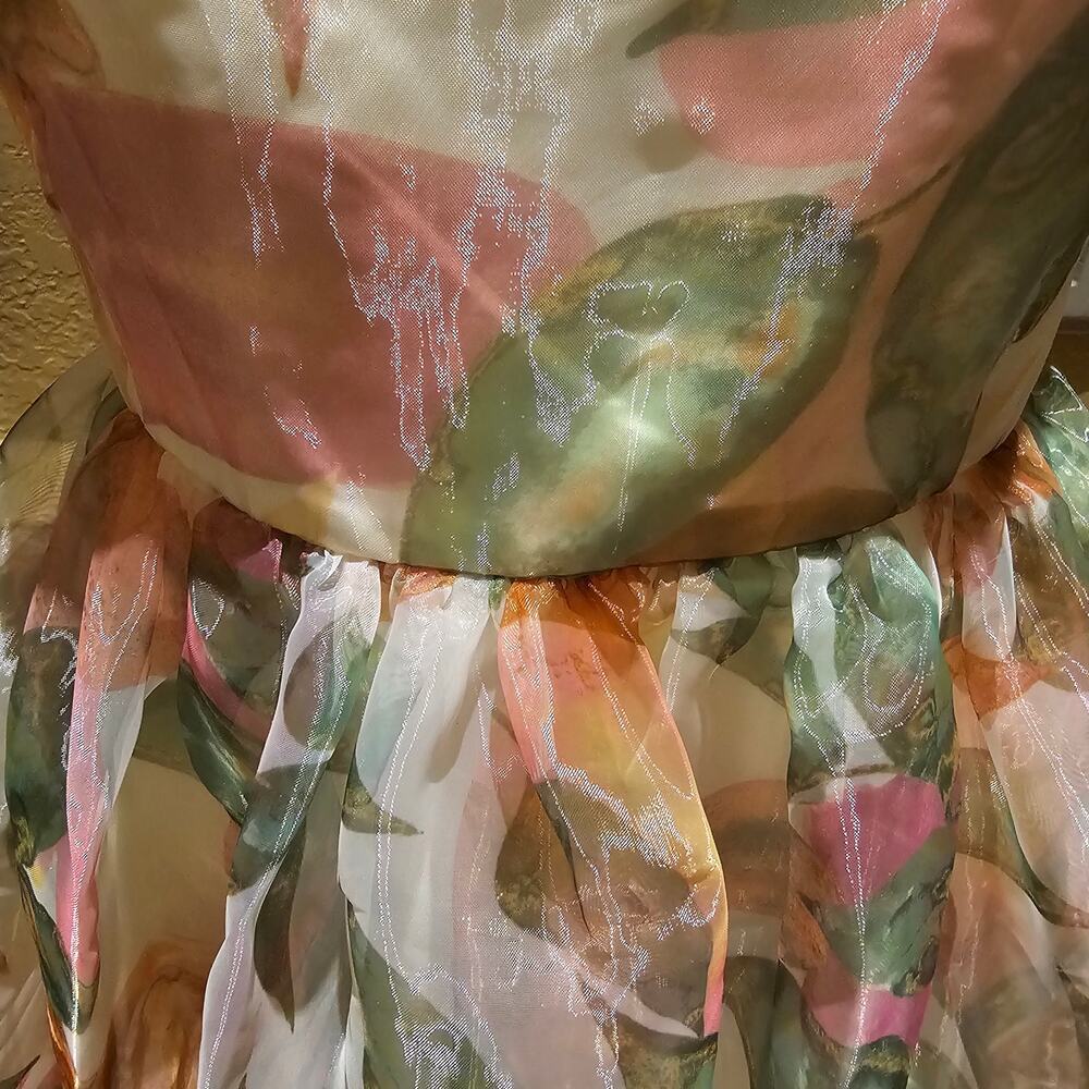 Aura S Organza Floral Sundress Cottagecore Academia Wedding Party Guest Dress - Picture 8 of 14